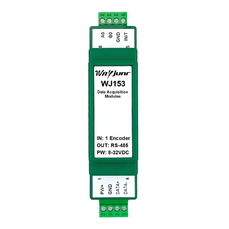 1路光栅尺磁栅尺编码器4倍频脉冲计数器，Modbus RTU模块 WJ153