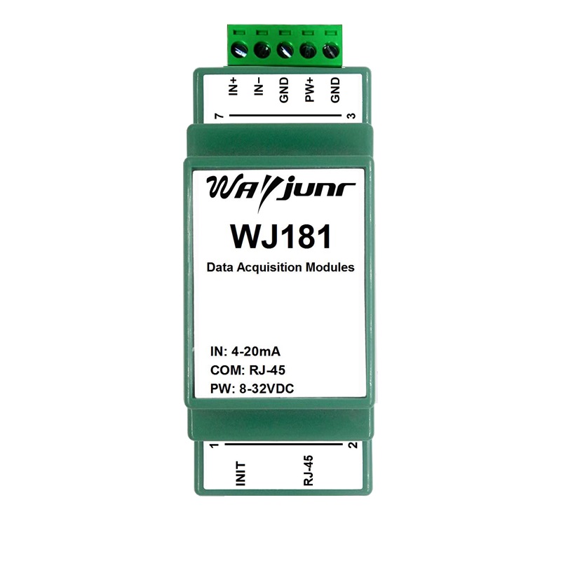 4-20mA或0-10V转网络Modbus TCP和MQTT数据采集模块 WJ181