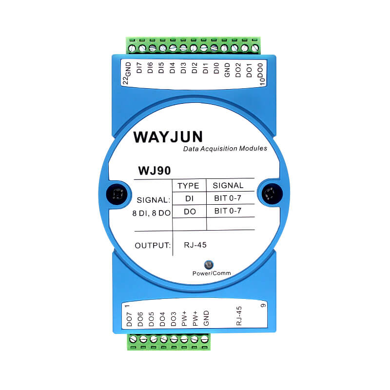 八路DI八路DO，开关量远程IO模块，Modbus TCP数据采集模块 WJ90