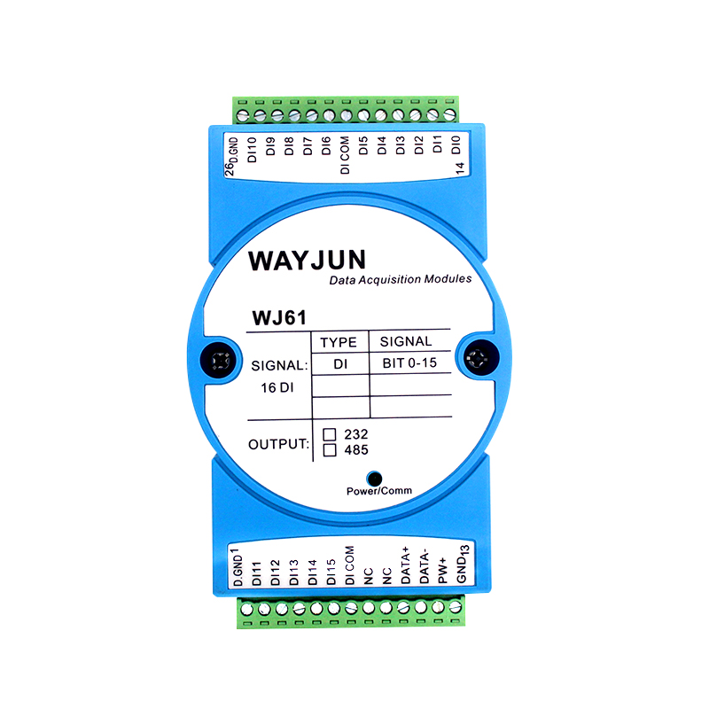 WJ61系列 16路DI开关量/干接点信号转RS485/232