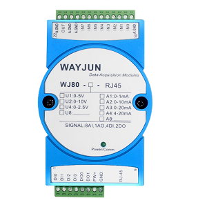 WJ80系列 八路4-20mA转Modbus TCP网络数据采集模块