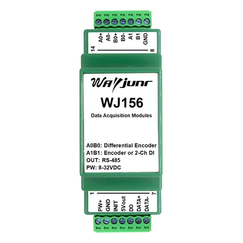 光栅尺磁栅尺编码器流量计水电表单端或差分脉冲信号转RS485模块 WJ156